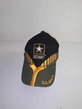 U.S. Army Olive & Black Baseball Cap with Gold Accents